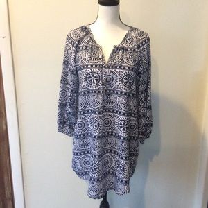 Mud Pie Navy and White Tunic